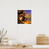 Steampunk Dog Portrait Poster (Küche)