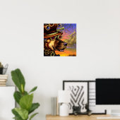Steampunk Dog Portrait Poster (Heimbüro)