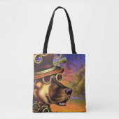 Steampunk Dog Portrait Tasche (Vorderseite)