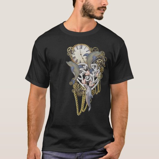 Steampunk Dolphin Time T-Shirt (Vorderseite)