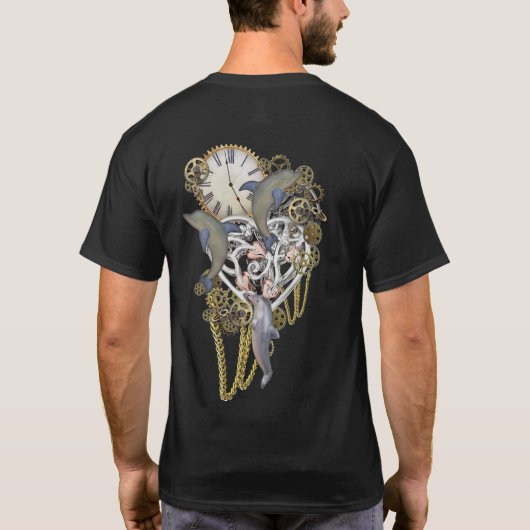 Steampunk Dolphin Time T-Shirt (Rückseite)