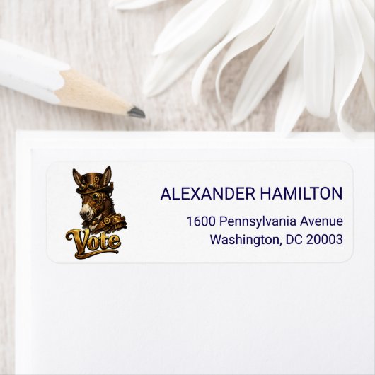 Steampunk Donkey Vote Return Address (Insitu)