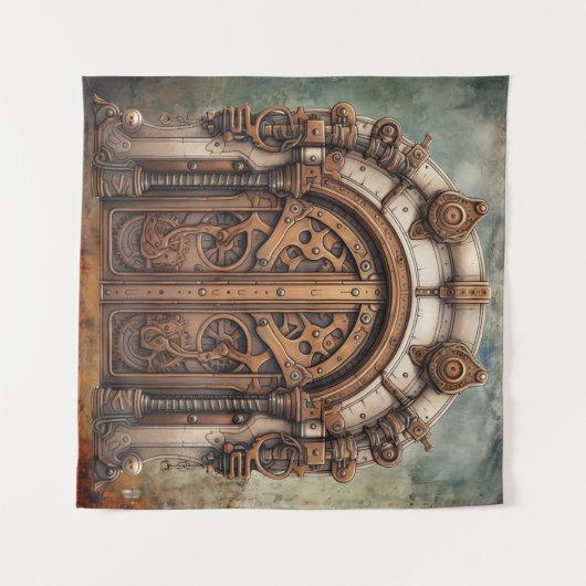 Steampunk Door Tapestry Wandteppich (Vorderseite (Horizontal))