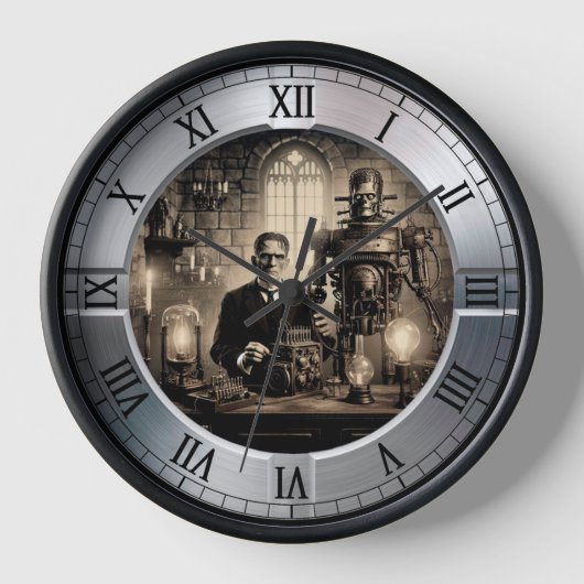 Steampunk Dr. Frankenstein Electro-Mechanical Uhr (Vorderseite)