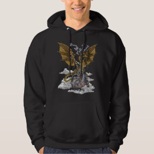 Steampunk-Drache Mechanische Zahnräder Fantasy Ind Hoodie