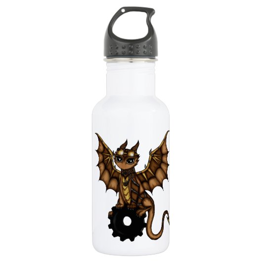 Steampunk Drache Trinkflasche (Vorderseite)