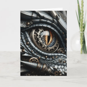 Steampunk-Drachenauge Nahaufnahme Flirtend Karte