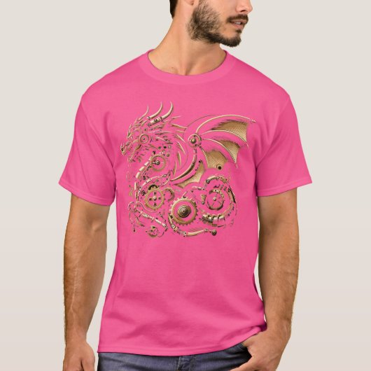 Steampunk Dragon Art Gears Graphic Design Artwork T-Shirt (Vorderseite)