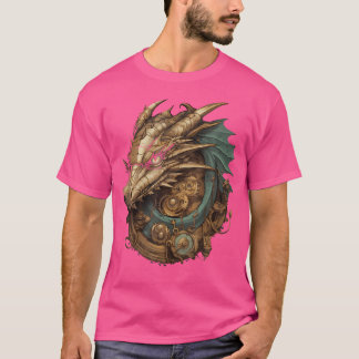 Steampunk Dragon Art Gears Graphic Design Artwork T-Shirt