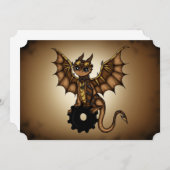 Steampunk Dragon Einladung (Vorne/Hinten)