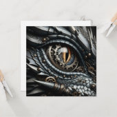 Steampunk Dragon Eye Schließen Ai Art Karte (Vorderseite/Rückseite Beispiel)