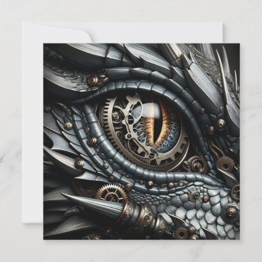 Steampunk Dragon Eye Schließen Ai Art Karte (Vorderseite)