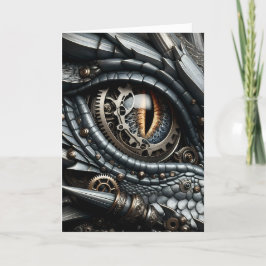 Steampunk Dragon Eye Schließen Ai Art Karte
