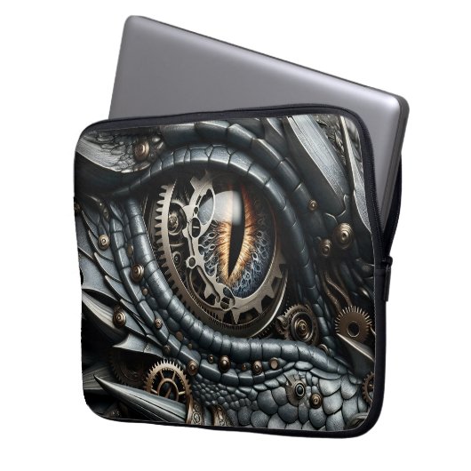 Steampunk Dragon Eye Schließen Ai Art Laptopschutzhülle (Vorderseite Links)