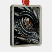 Steampunk Dragon Eye Schließen Ai Art Ornament Aus Metall (Rechts)