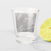 Steampunk Dragon Eye Schließen Ai Art Personalisie Schnapsglas (Rückseite)