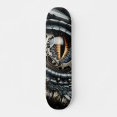 Steampunk Dragon Eye Schließen Ai Art Skateboard (Vorne)