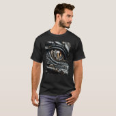 Steampunk Dragon Eye Schließen Ai Art T-Shirt (Vorne ganz)