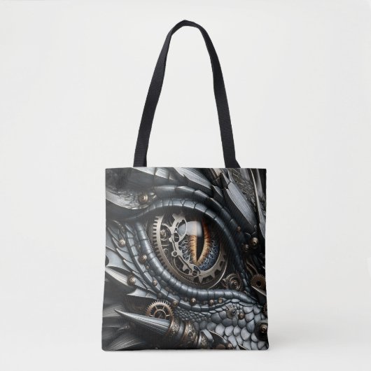 Steampunk Dragon Eye Schließen Ai Art Tasche (Vorderseite)