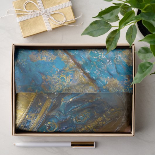 Steampunk Dragon Fantasy Art Decoupage Design Seidenpapier (Geschenk)