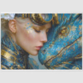 Steampunk Dragon Fantasy Art Decoupage Design Seidenpapier (Vorderseite)