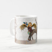 Steampunk Dragon Girl Fantasy Art  Kaffeetasse (Vorderseite Links)