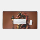 Steampunk Dragon neben einer Vintagen Straßenlater Schreibtischunterlage (Tastatur & Maus)