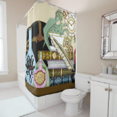 Steampunk Dragon Pooks Books Duschvorhang (Beispiel)