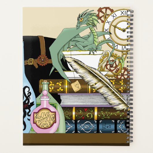 Steampunk Dragon Pooks Books Planer (Rückseite)