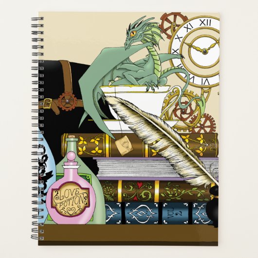 Steampunk Dragon Pooks Books Planer (Vorderseite)