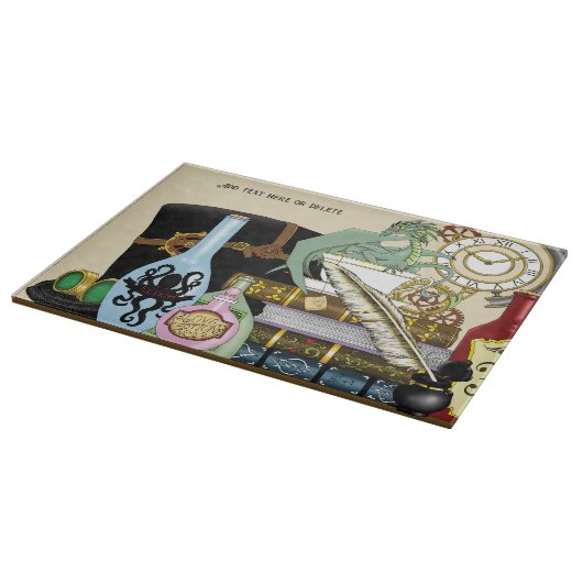 Steampunk Dragon Pooks Books Schneidebrett (Ecke)