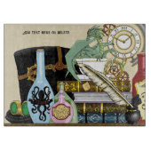 Steampunk Dragon Pooks Books Schneidebrett (Vorderseite)