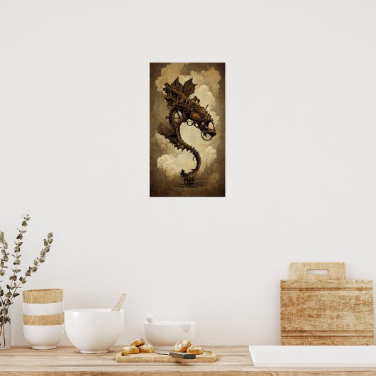 Steampunk Dragon Poster (Küche)