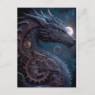 Steampunk Dragon Postkarte