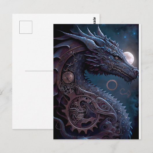 Steampunk Dragon Postkarte (Vorne/Hinten)