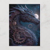 Steampunk Dragon Postkarte (Vorderseite)