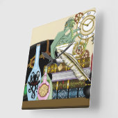 Steampunk Dragon Quadratische Wanduhr (Winkel)
