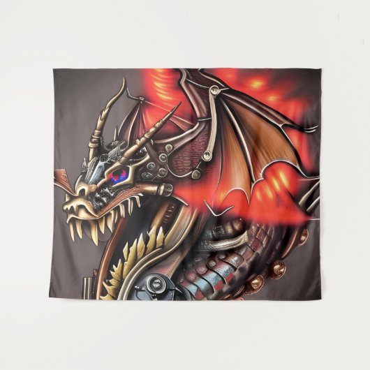 Steampunk Dragon Wandteppich (Vorderseite (Horizontal))