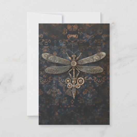 Steampunk Dragonfly Dankeskarte (Vorderseite)
