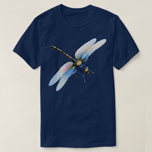 Steampunk-Dragonfly mit Uhr T-Shirt (Design vorne)