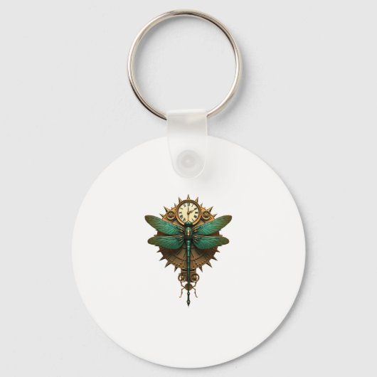 Steampunk Dragonfly Victorian Art Mechanical Steam Schlüsselanhänger (Vorderseite)
