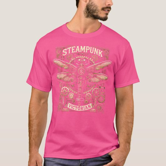 Steampunk Dragonfly Viktorianisch Art Mechanischer T-Shirt (Vorderseite)