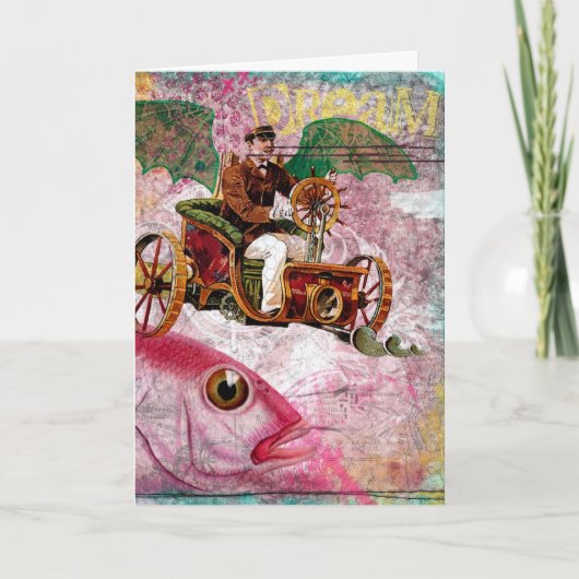 Steampunk Dream Birthday Karte (Vorderseite)