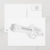 Steampunk-Drehgeschütz Postkarte (Vorne/Hinten)