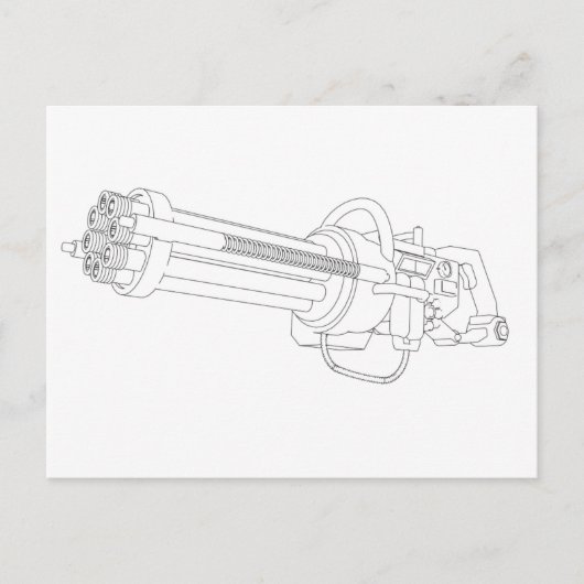Steampunk-Drehgeschütz Postkarte (Vorderseite)