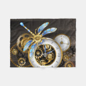 Steampunk-Drehknöpfe mit Libelle Fleecedecke (Vorderseite (Horizontal))