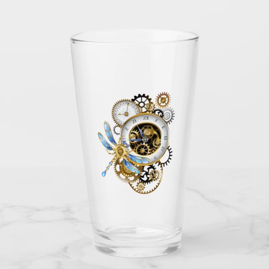 Steampunk-Drehknöpfe mit Libelle Glas (Vorderseite)