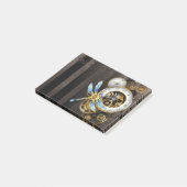 Steampunk-Drehknöpfe mit Libelle Post-it Klebezettel (angewinkelt)