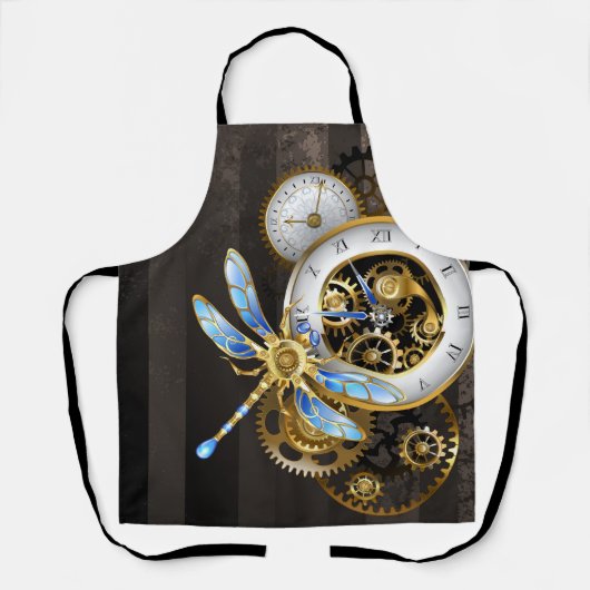 Steampunk-Drehknöpfe mit Libelle Schürze (Vorderseite)