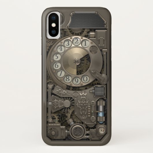 Steampunk Drehmetallskala-Telefon. Fall Case-Mate iPhone Hülle (Rückseite)